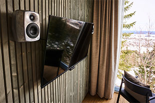 The hotel has made extensive use of Genelec RAW finish loudspeakers