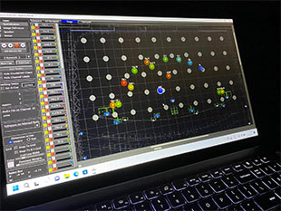 Stage spatialisation view in TiMax PanSpace