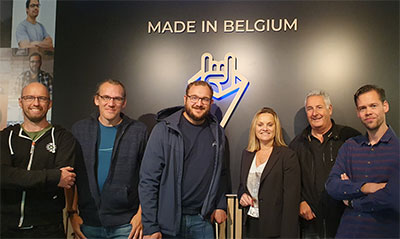 Audiofocus CEO Ann Leroy flanked by Audio Acoustics team members Erik Mertens, Sjoerd Wierda, Jorg de Haan, Ann Leroy, Wilbert Montens and Dico ter Maten