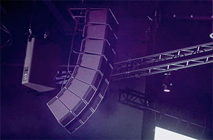 The L-Acoustics sound system setup includes 16 Kara IIi loudspeakers