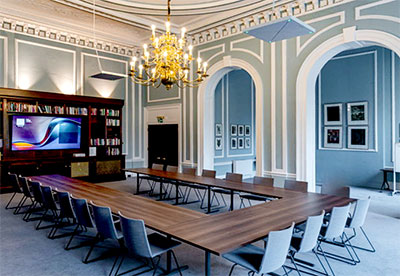 On the ground and upper floors, CSL Integration seamlessly blended cutting-edge AV technology with the British Academy’s historic interiors