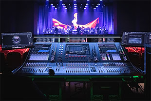 One of two DiGiCo Quantum 852-T desks in the Mazowsze Auditorium