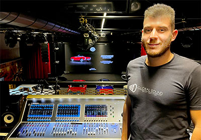 Technical Manager Marco Gianferrari with DiGiCo S31 console